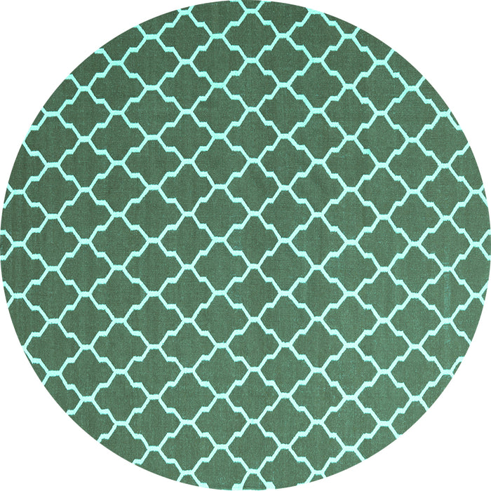 Round Trellis Turquoise Modern Rug, con2435turq