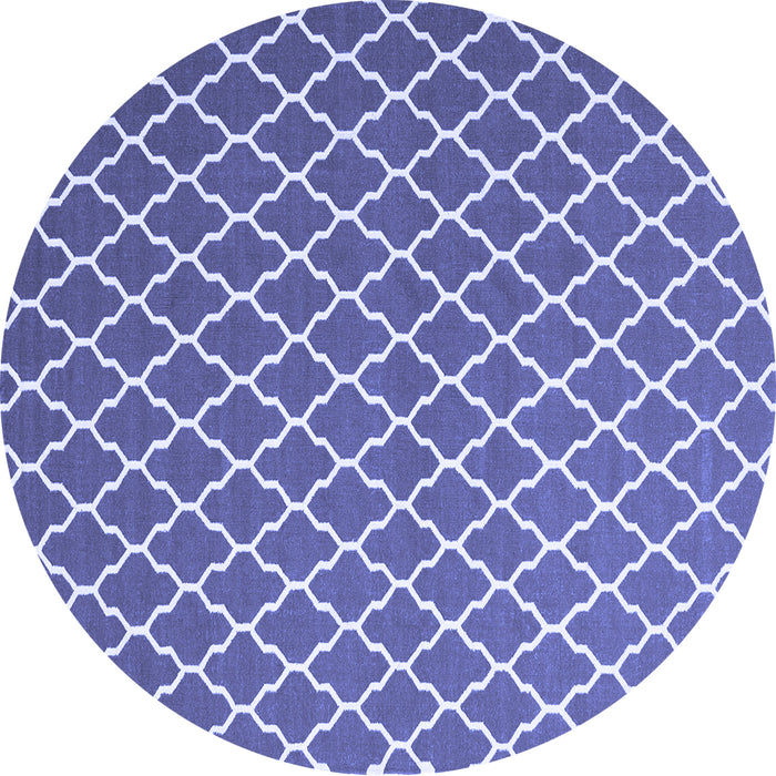 Round Trellis Blue Modern Rug, con2435blu