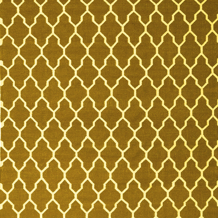 Machine Washable Trellis Yellow Modern Rug, wshcon2435yw