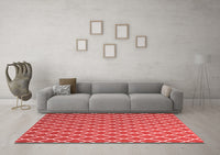 Machine Washable Trellis Red Modern Rug, wshcon2435red