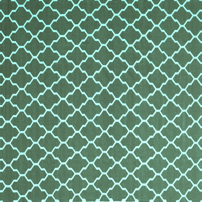 Square Machine Washable Trellis Turquoise Modern Area Rugs, wshcon2435turq