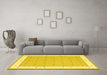 Machine Washable Abstract Yellow Contemporary Rug in a Living Room, wshcon2436yw