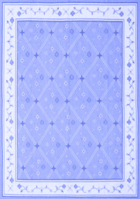 Abstract Blue Contemporary Rug, con2436blu