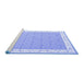 Sideview of Machine Washable Abstract Blue Contemporary Rug, wshcon2436blu