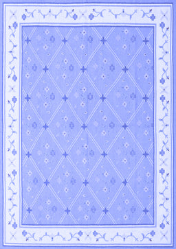 Abstract Blue Contemporary Rug, con2436blu