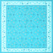 Square Abstract Light Blue Contemporary Rug, con2436lblu