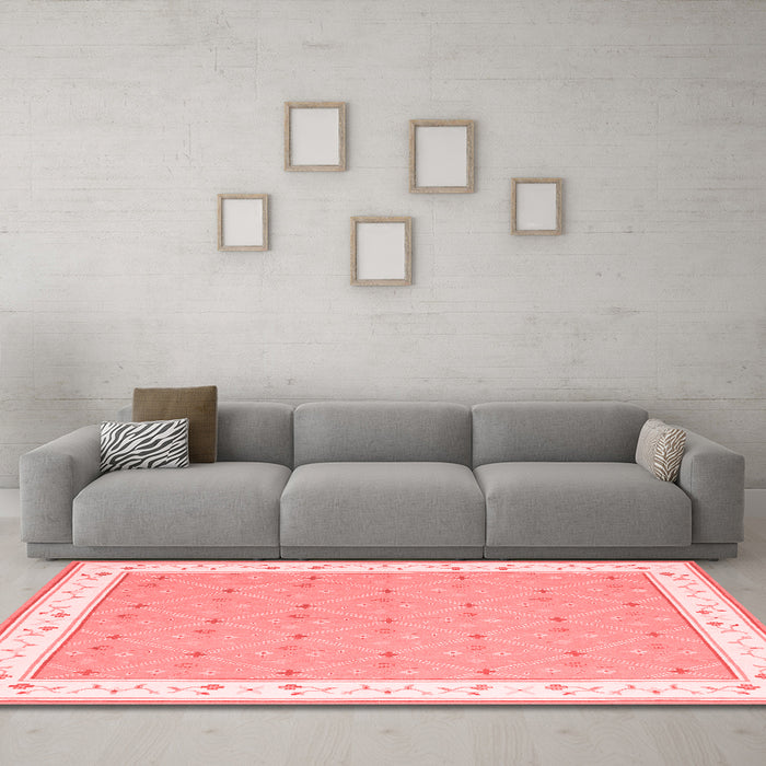 Contemporary Red Washable Rugs