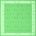 Square Abstract Emerald Green Contemporary Rug, con2436emgrn