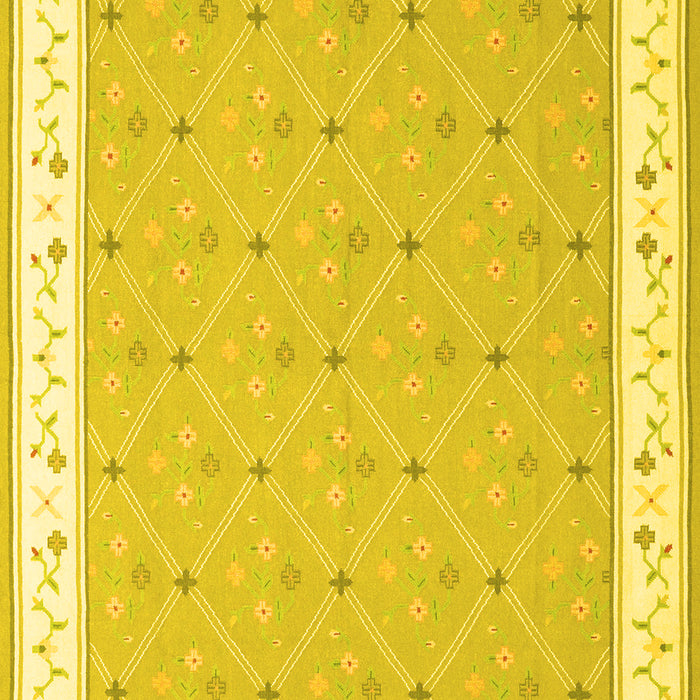 Machine Washable Abstract Yellow Contemporary Rug, wshcon2436yw