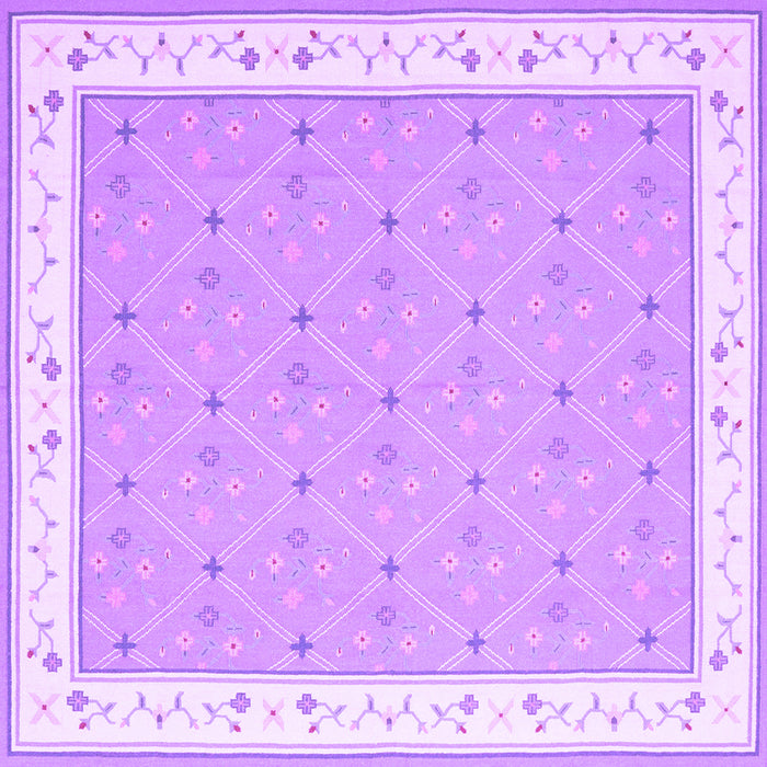 Square Machine Washable Abstract Purple Contemporary Area Rugs, wshcon2436pur