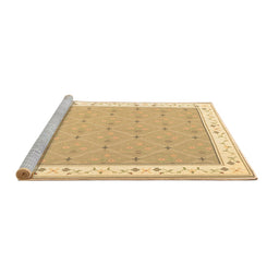 Sideview of Machine Washable Abstract Brown Contemporary Rug, wshcon2436brn