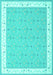 Machine Washable Abstract Turquoise Contemporary Area Rugs, wshcon2436turq