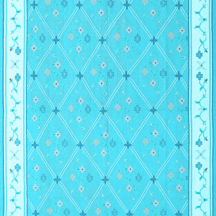 Abstract Light Blue Contemporary Rug, con2436lblu