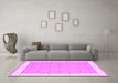 Machine Washable Abstract Pink Contemporary Rug in a Living Room, wshcon2436pnk