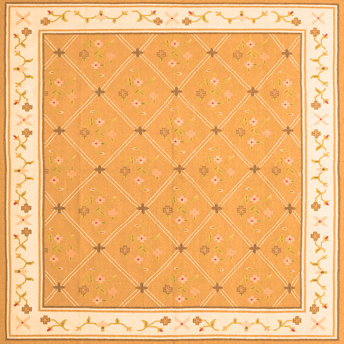 Serging Thickness of Abstract Orange Contemporary Rug, con2436org