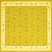 Square Abstract Yellow Contemporary Rug, con2436yw