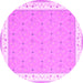 Round Abstract Pink Contemporary Rug, con2436pnk