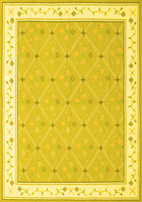 Abstract Yellow Contemporary Rug, con2436yw