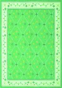 Abstract Green Contemporary Rug, con2436grn