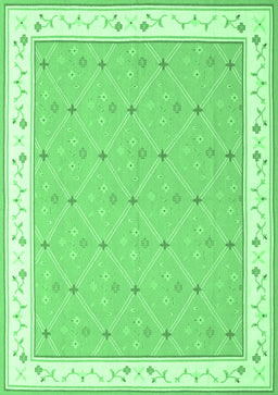Abstract Emerald Green Contemporary Rug, con2436emgrn