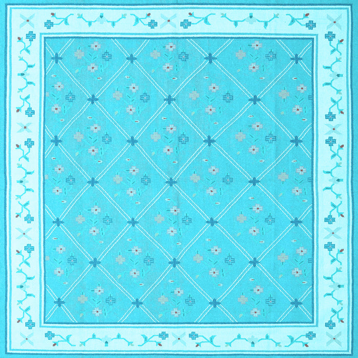 Square Machine Washable Abstract Light Blue Contemporary Rug, wshcon2436lblu