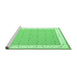 Sideview of Machine Washable Abstract Emerald Green Contemporary Area Rugs, wshcon2436emgrn