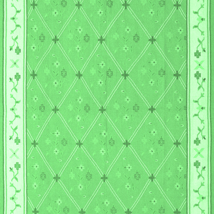 Machine Washable Abstract Emerald Green Contemporary Area Rugs, wshcon2436emgrn