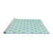 Serging Thickness of Machine Washable Contemporary Celeste Blue Rug, wshcon2437