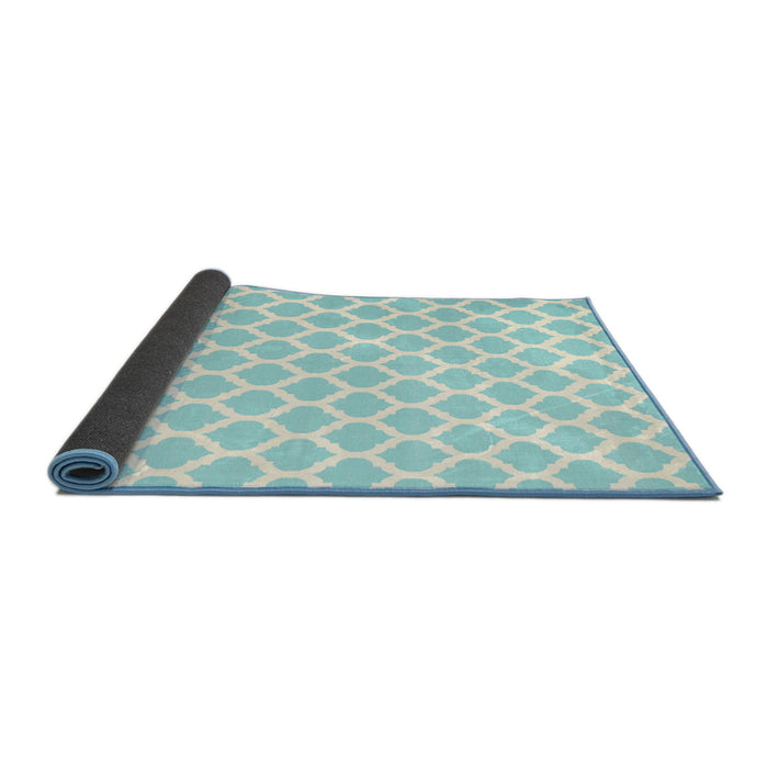 Thickness of Contemporary Sky Blue Trellis Rug, con2437