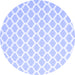 Round Machine Washable Trellis Blue Modern Rug, wshcon2437blu