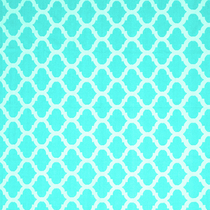 Square Machine Washable Trellis Turquoise Modern Area Rugs, wshcon2437turq