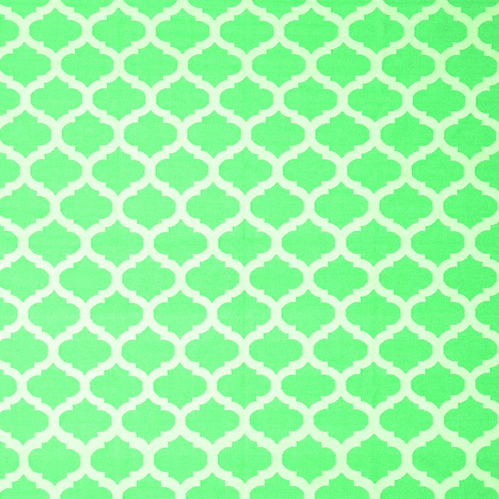 Round Machine Washable Trellis Green Modern Area Rugs, wshcon2437grn