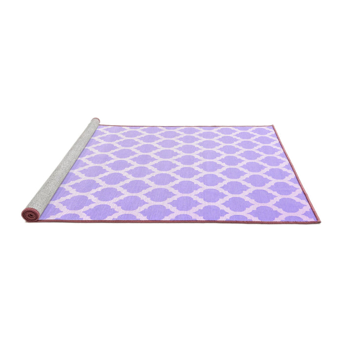 Sideview of Machine Washable Trellis Purple Modern Area Rugs, wshcon2437pur