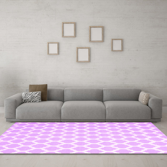 Machine Washable Trellis Pink Modern Rug in a Living Room, wshcon2437pnk