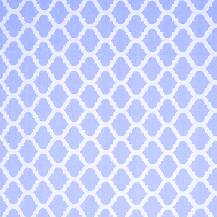 Square Machine Washable Trellis Blue Modern Rug, wshcon2437blu