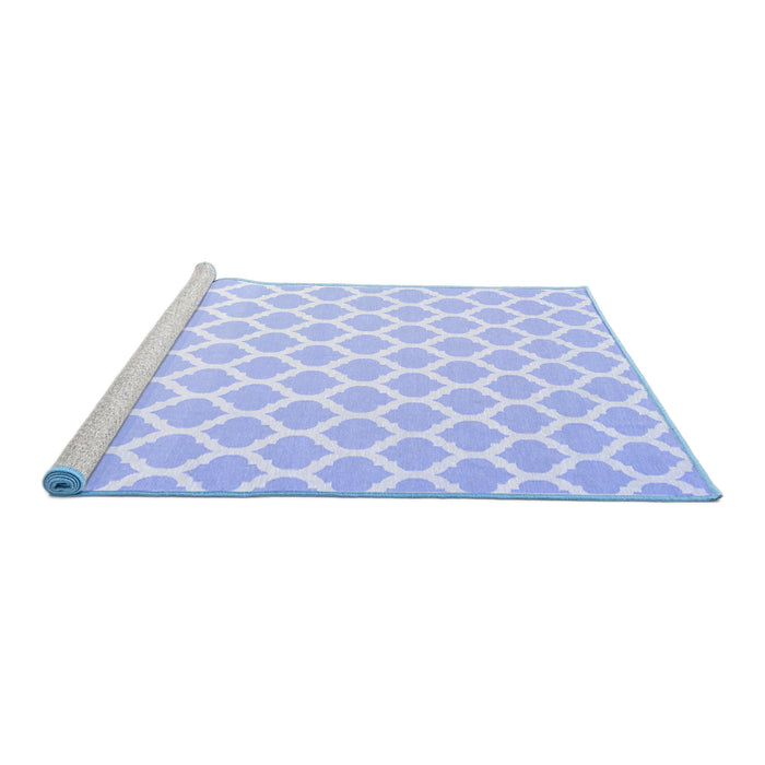 Sideview of Machine Washable Trellis Blue Modern Rug, wshcon2437blu