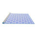 Sideview of Machine Washable Trellis Blue Modern Rug, wshcon2437blu