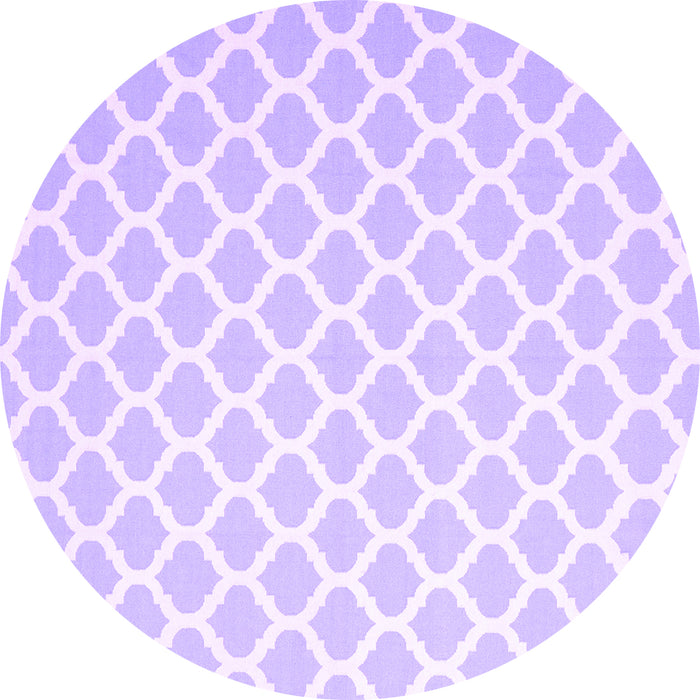 Round Machine Washable Trellis Purple Modern Area Rugs, wshcon2437pur