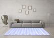 Machine Washable Trellis Blue Modern Rug in a Living Room, wshcon2437blu