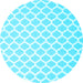 Round Trellis Light Blue Modern Rug, con2437lblu