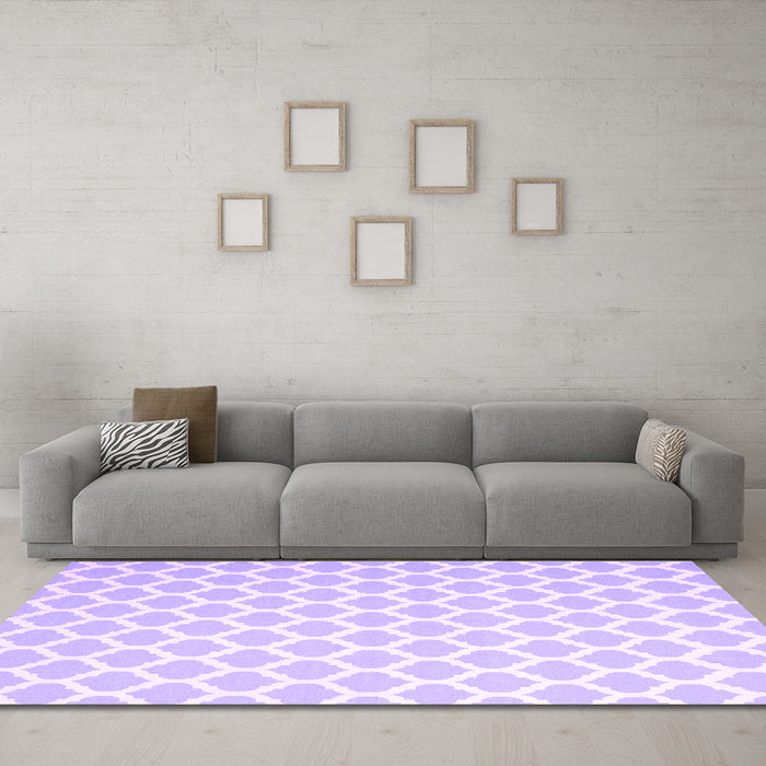 Machine Washable Trellis Purple Modern Area Rugs in a Living Room, wshcon2437pur