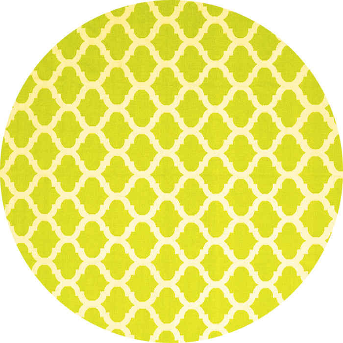 Round Trellis Yellow Modern Rug, con2437yw