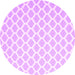 Round Machine Washable Trellis Pink Modern Rug, wshcon2437pnk