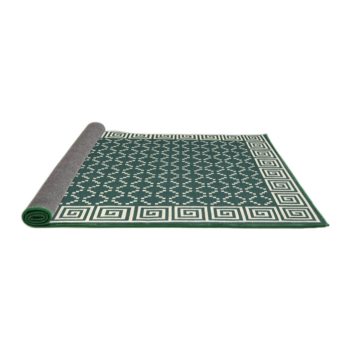 Thickness of Contemporary Green Modern Rug, con2438