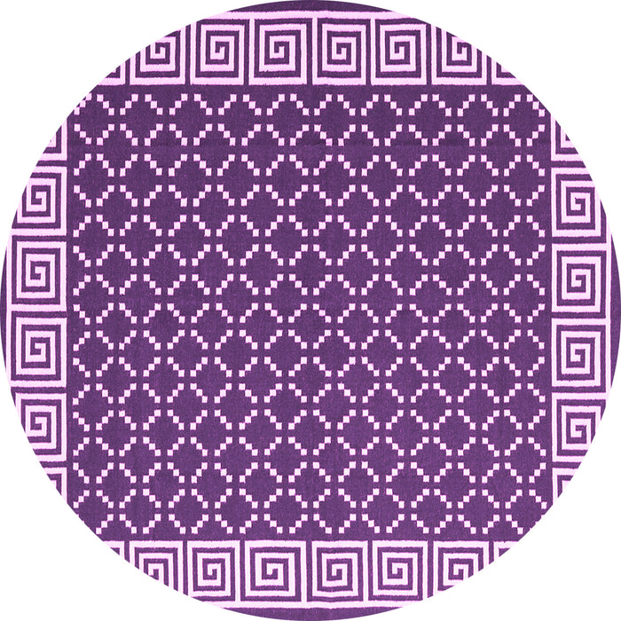 Round Machine Washable Abstract Pink Contemporary Rug, wshcon2438pnk