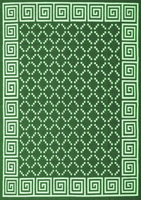 Abstract Emerald Green Contemporary Rug, con2438emgrn