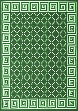 Abstract Emerald Green Contemporary Rug, con2438emgrn