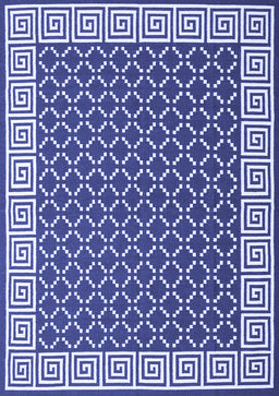 Abstract Blue Contemporary Rug, con2438blu