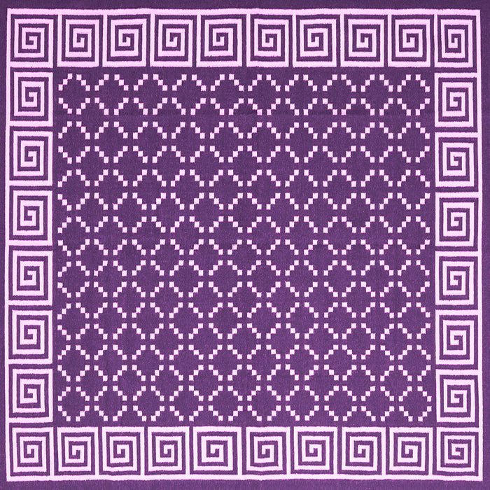 Square Machine Washable Abstract Pink Contemporary Rug, wshcon2438pnk