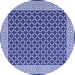 Round Machine Washable Abstract Blue Contemporary Rug, wshcon2438blu